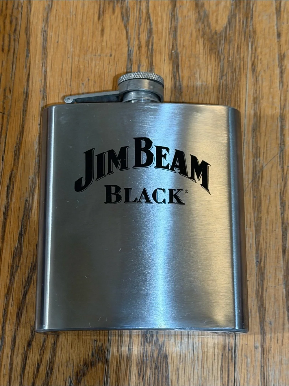 Jim Beam Black Stainless Steel 6 oz Hip Flask Whiskey Bourbon Barware